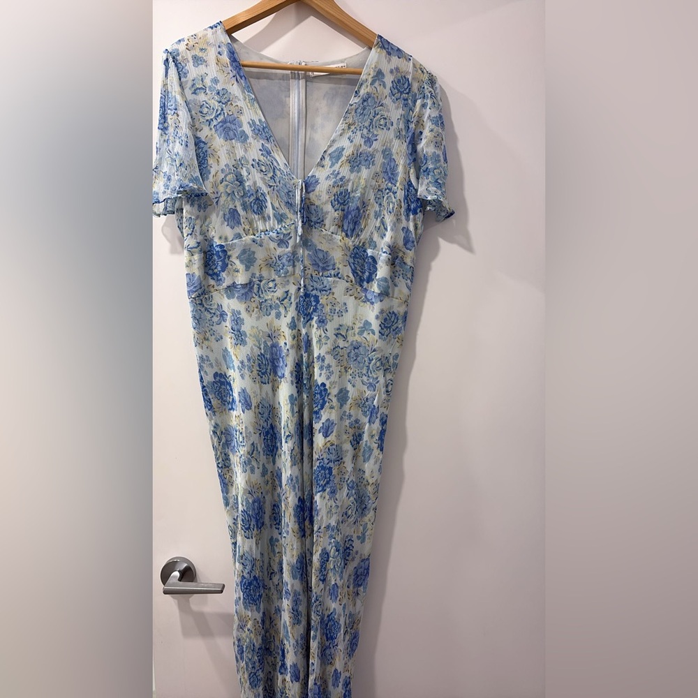 Mango Blue Floral Maxi Dress